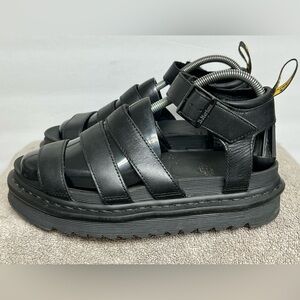 Dr. Martens Blaire Black Leather Platform Strap Sandals, Women’s Size 9